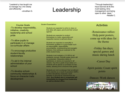 GenYes flyer created by students